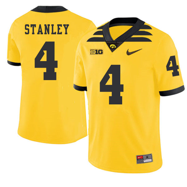 2019 Men #4 Nate Stanley Iowa Hawkeyes College Football Alternate Jerseys Sale-Gold